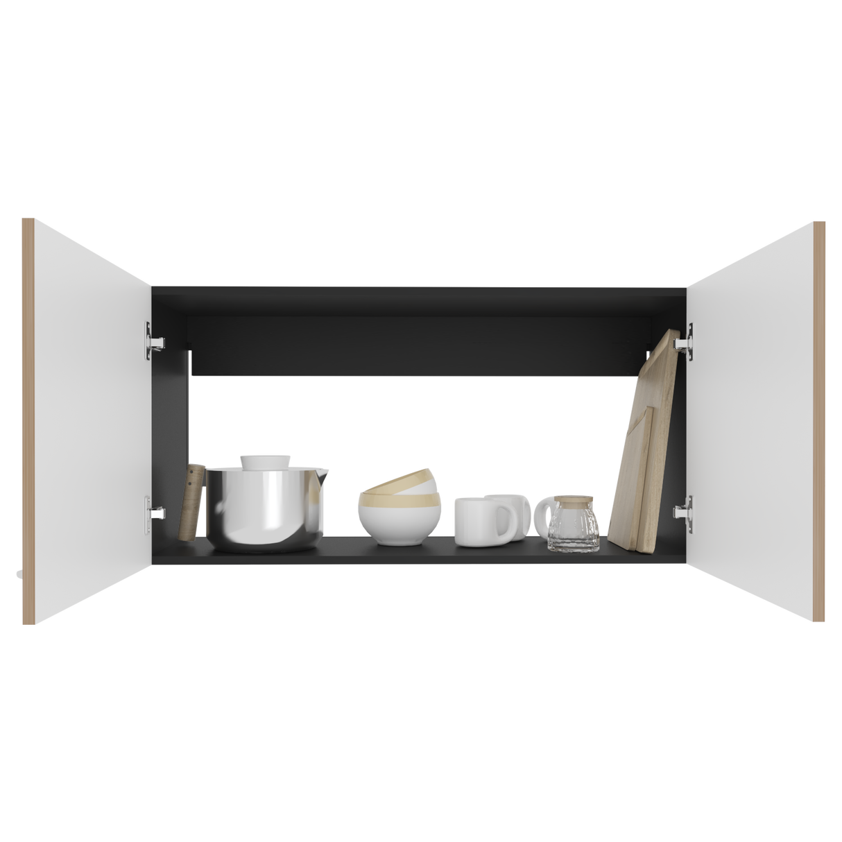Mueble Superior de Cocina Napoles Wengue y Fresno Europeo 100x49cm con Dos Puertas - MUEBLES SUPERIORES DE COCINA | Bylmo