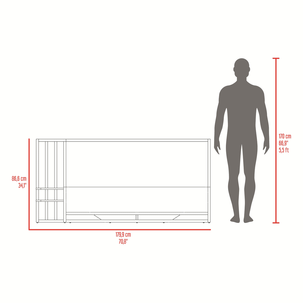 Cama Vance Fresno Europeo 179.9x86.6cm para Colchón Doble 140 X 190 Cm con Cabecero y Piecero - CAMAS | Bylmo