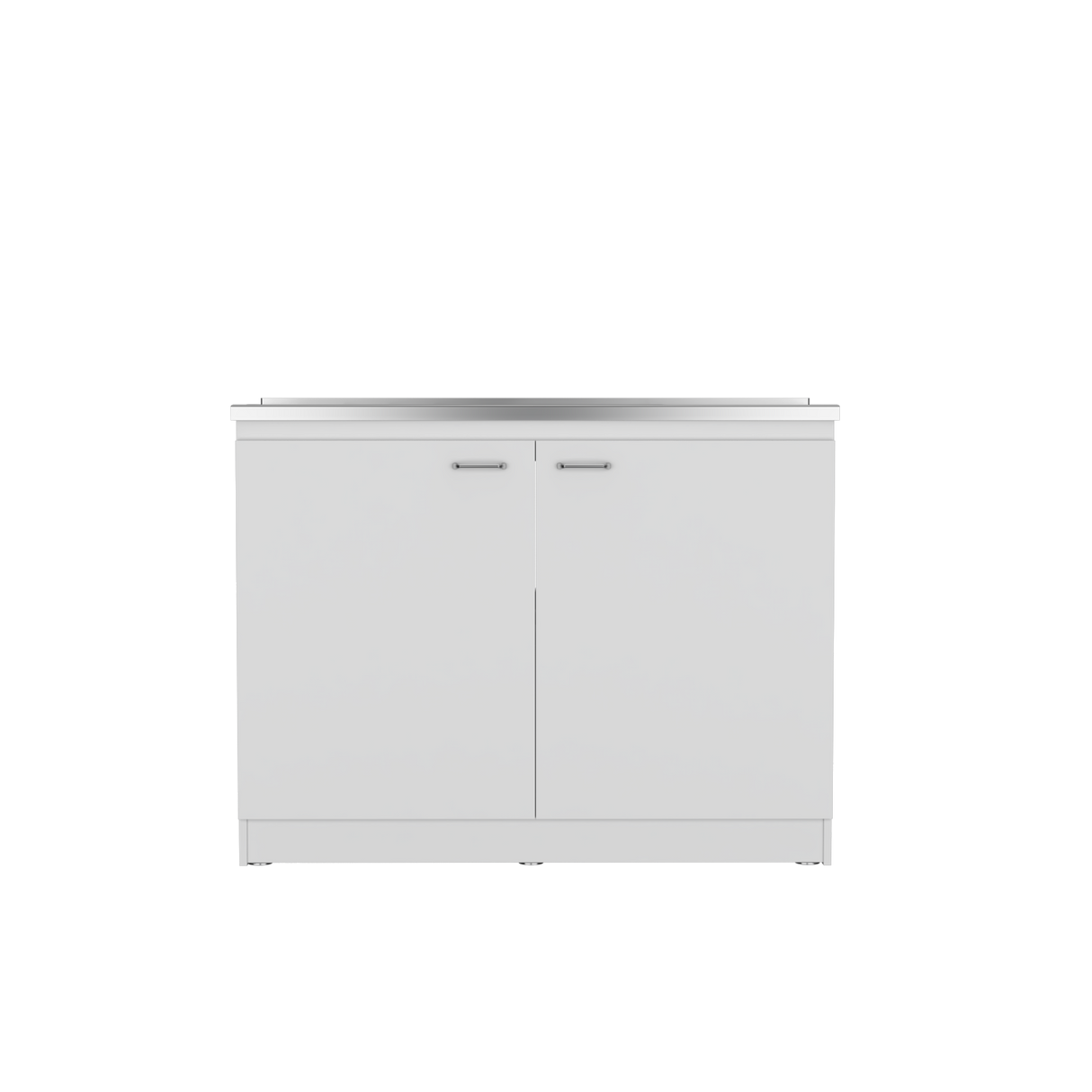 Mueble Inferior de Cocina Napoles Blanco 120x89cm Con Mesón de Acero Inoxidable para Lado Izquierdo y sin Estufa - MUEBLES INFERIORES DE COCINA | Bylmo