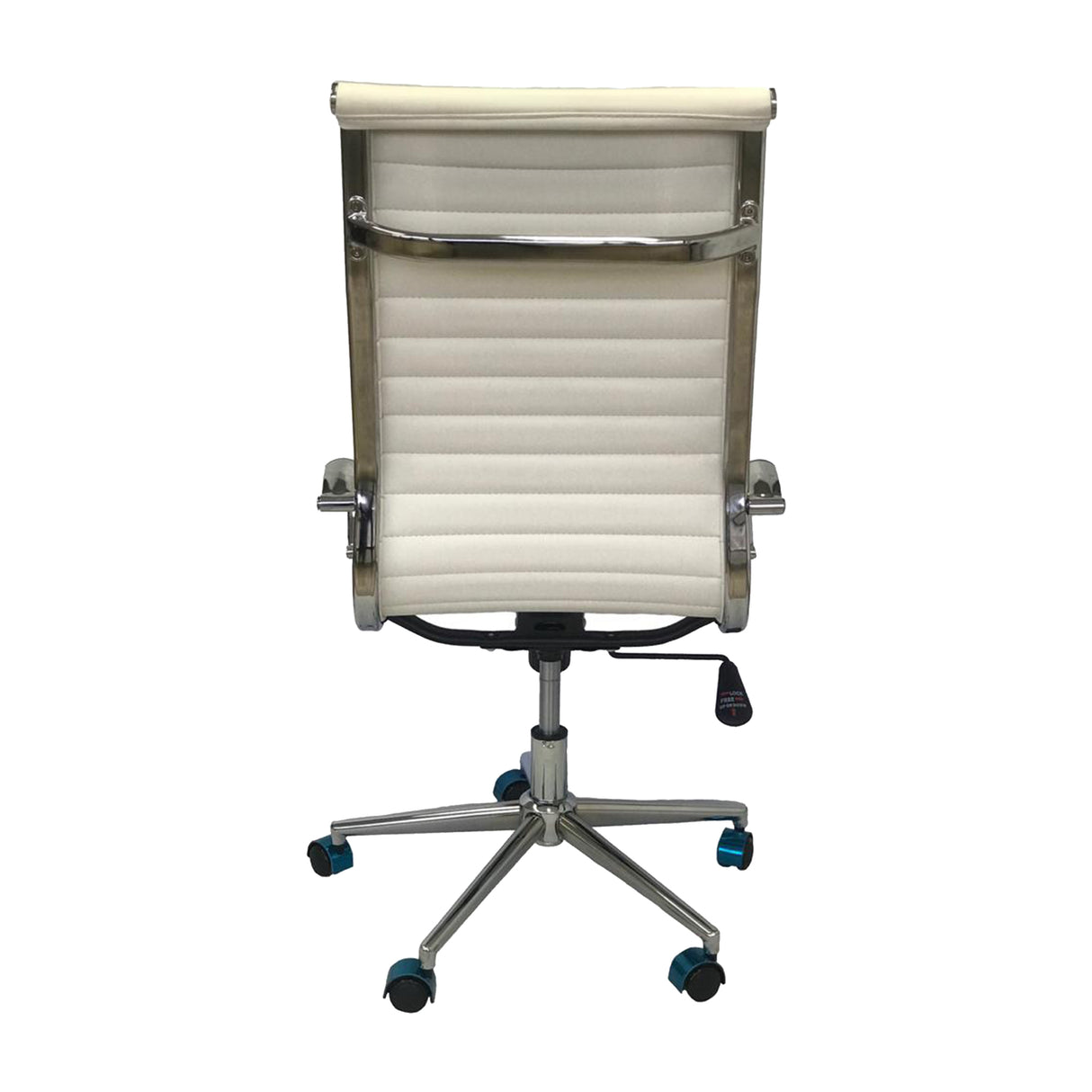Silla de Oficina Alta Esterilla Blanco 61x46.5cm Reclinable y Giratoria con Ruedas - SILLAS DE OFICINA | Bylmo