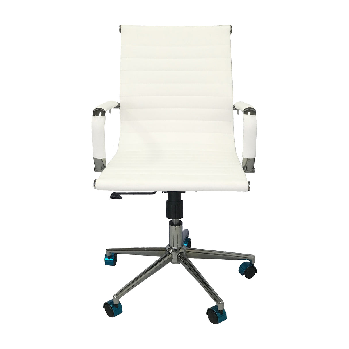 Silla de Oficina Esterilla Blanco 61x46.5cm Reclinable y Giratoria con Ruedas - SILLAS DE OFICINA | Bylmo