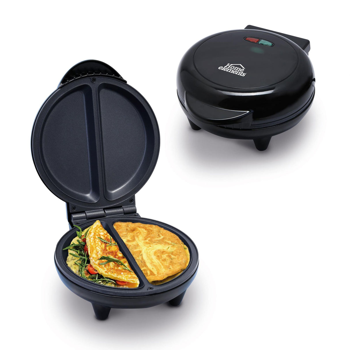 Omeletera Negro 18x10cm de Dos Puestos Triangular - SANDUCHERAS Y WAFLERAS | Bylmo