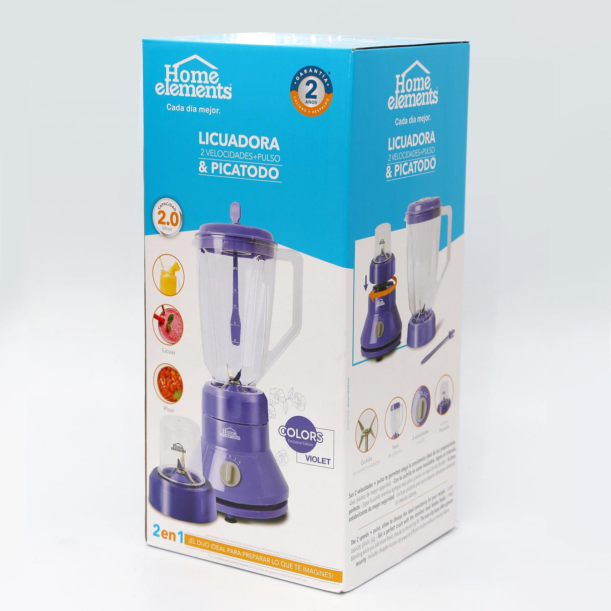 Licuadora Violet Violeta 18x40cm De Cuatro Aspas y 2 Litros - LICUADORAS Y PROCESADORES | Bylmo