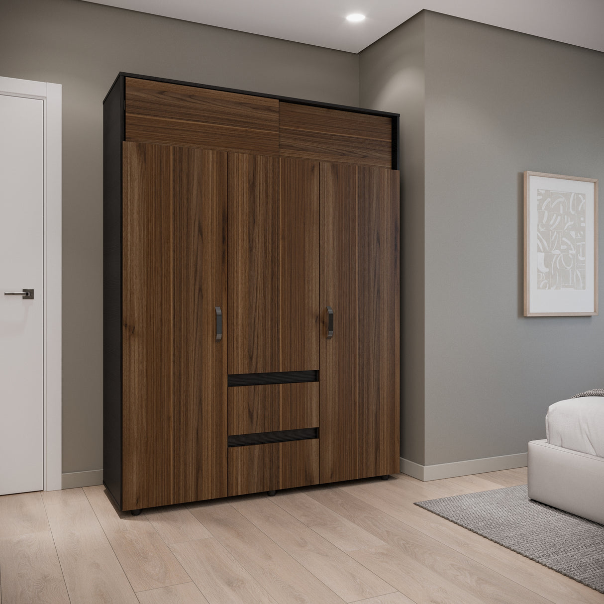Closet Aurora Gales y Wengue 150x200cm con Dos Cajones y con Ocho Compartimientos - CLOSETS | Bylmo