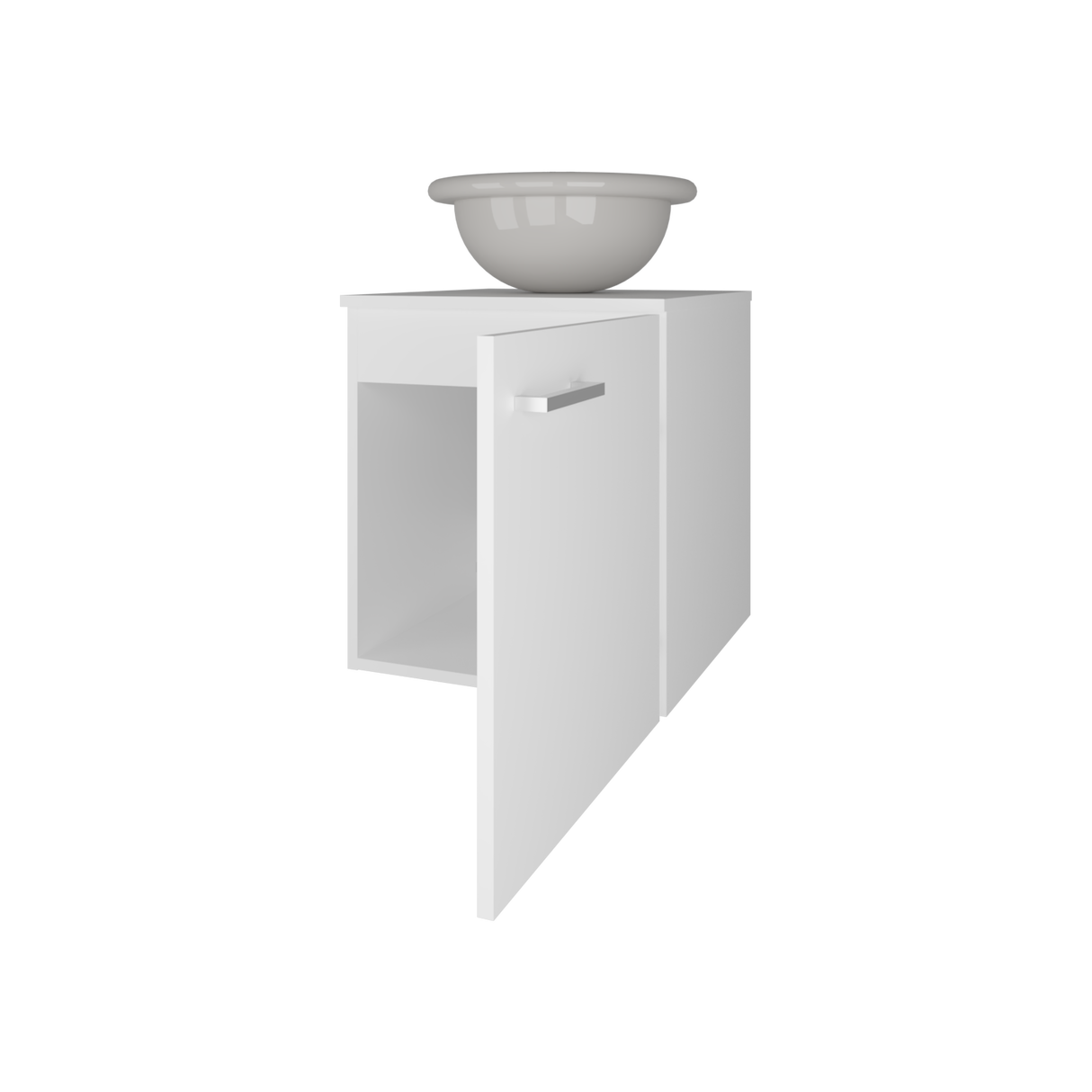 Mueble para Lavamanos Individual Clyde Blanco 45x50cm Flotante con Lavamanos de Vessel - MUEBLES PARA LAVAMANOS | Bylmo