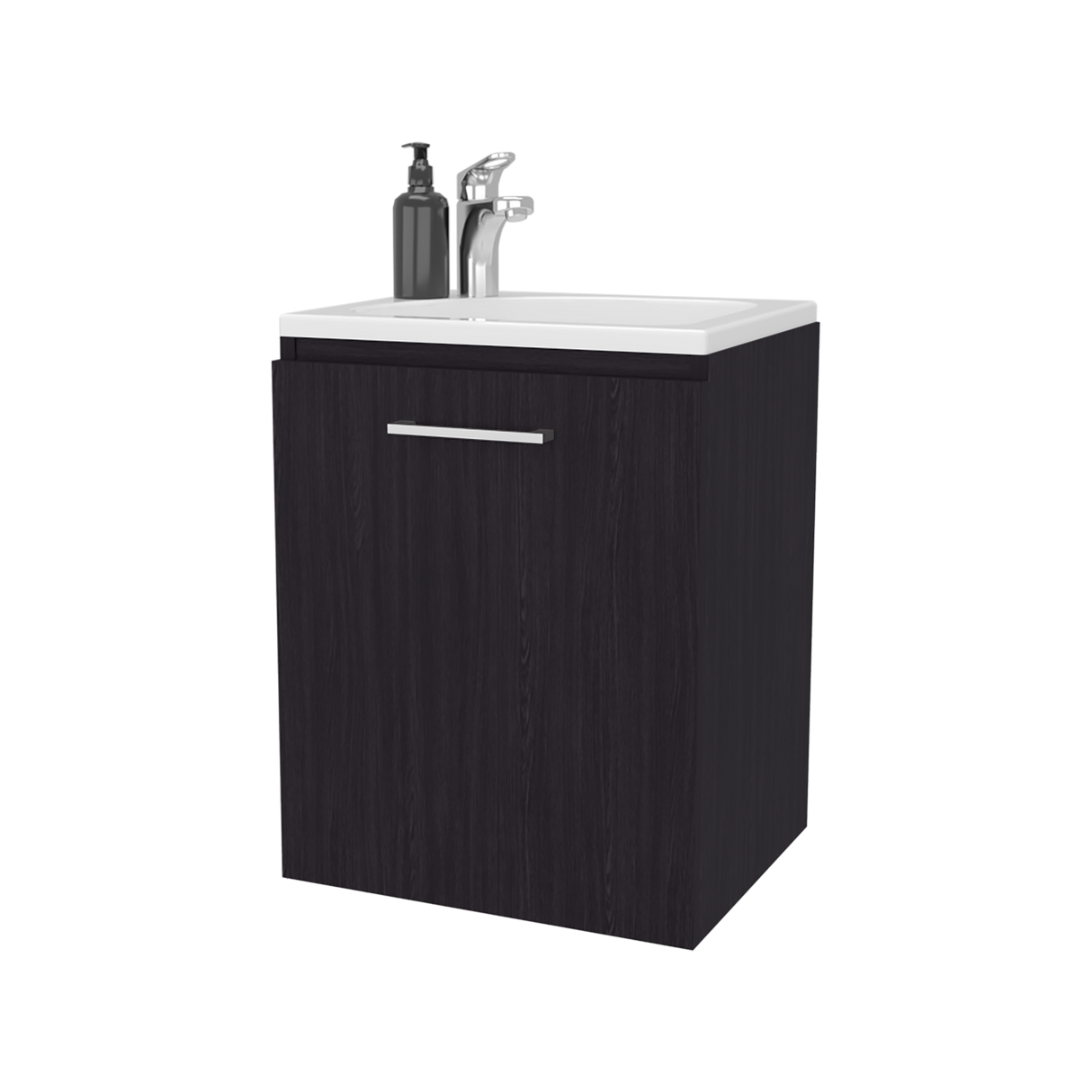 Mueble para Lavamanos Individual Saju Wengue 40x50cm Flotante con Lavamanos de Sobreponer - MUEBLES PARA LAVAMANOS | Bylmo