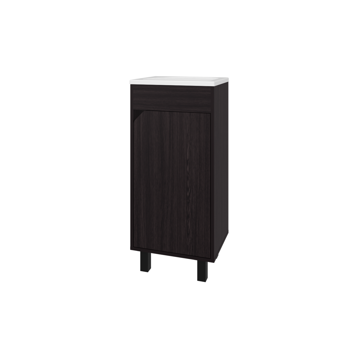 Mueble para Lavamanos Individual Bethel Wengue 40x86cm con Patas y Lavamanos de Sobreponer - MUEBLES PARA LAVAMANOS | Bylmo