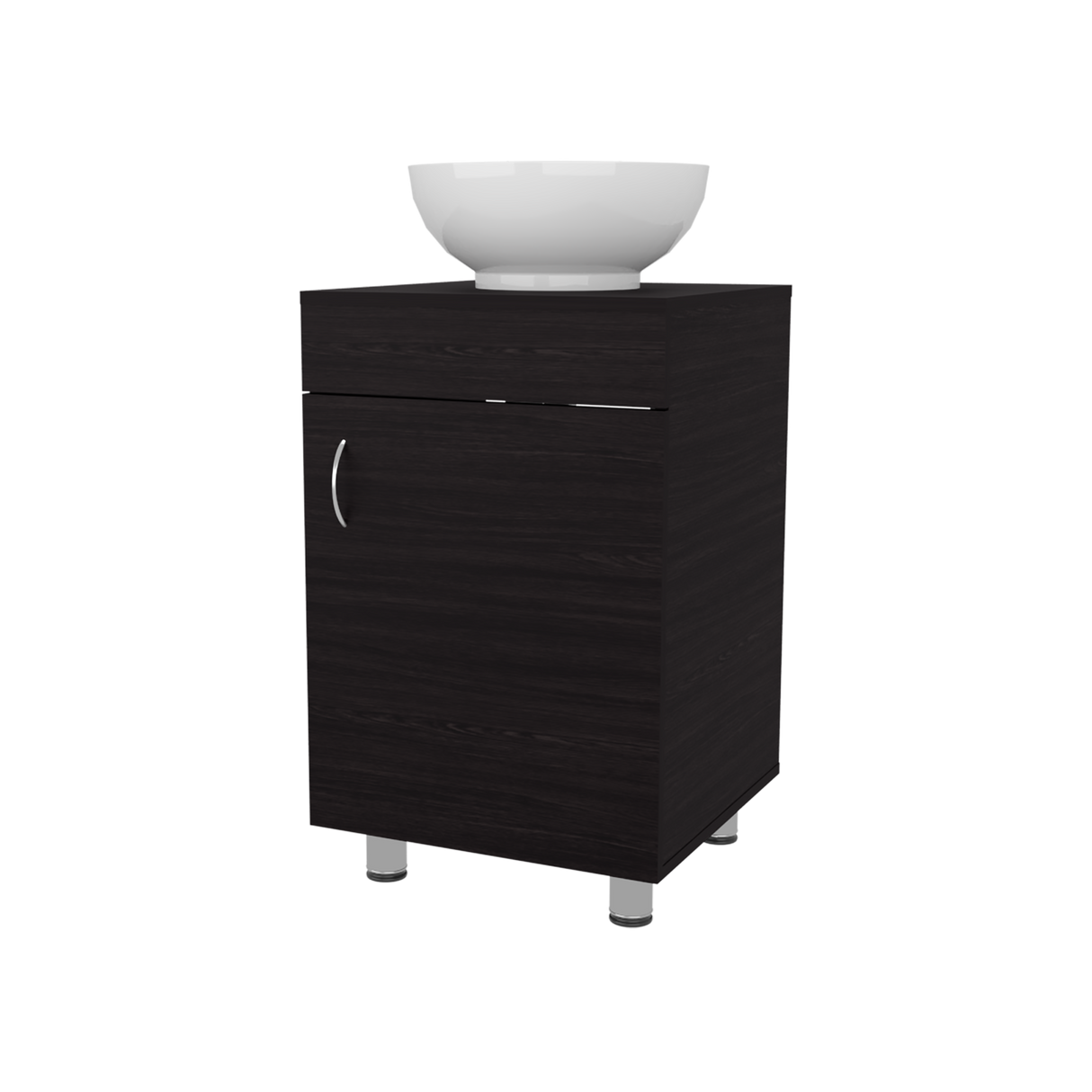 Mueble para Lavamanos Individual Tacna Wengue 45x72cm con Patas y Lavamanos de Vessel - MUEBLES PARA LAVAMANOS | Bylmo