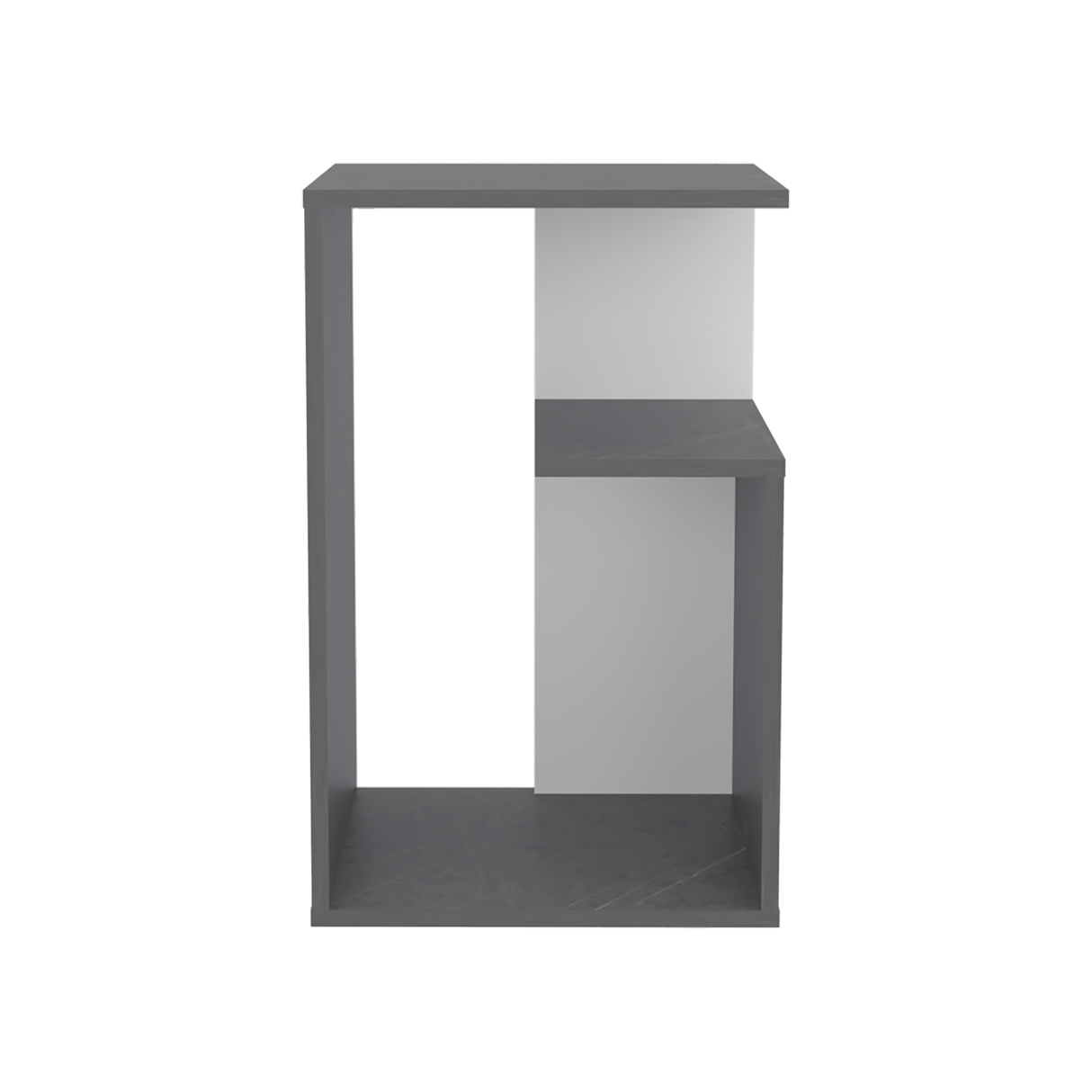 Mesa Auxiliar Rectangular Everett Onix y Blanco 40x63cm con Tres Compartimientos - MESAS AUXILIARES | Bylmo