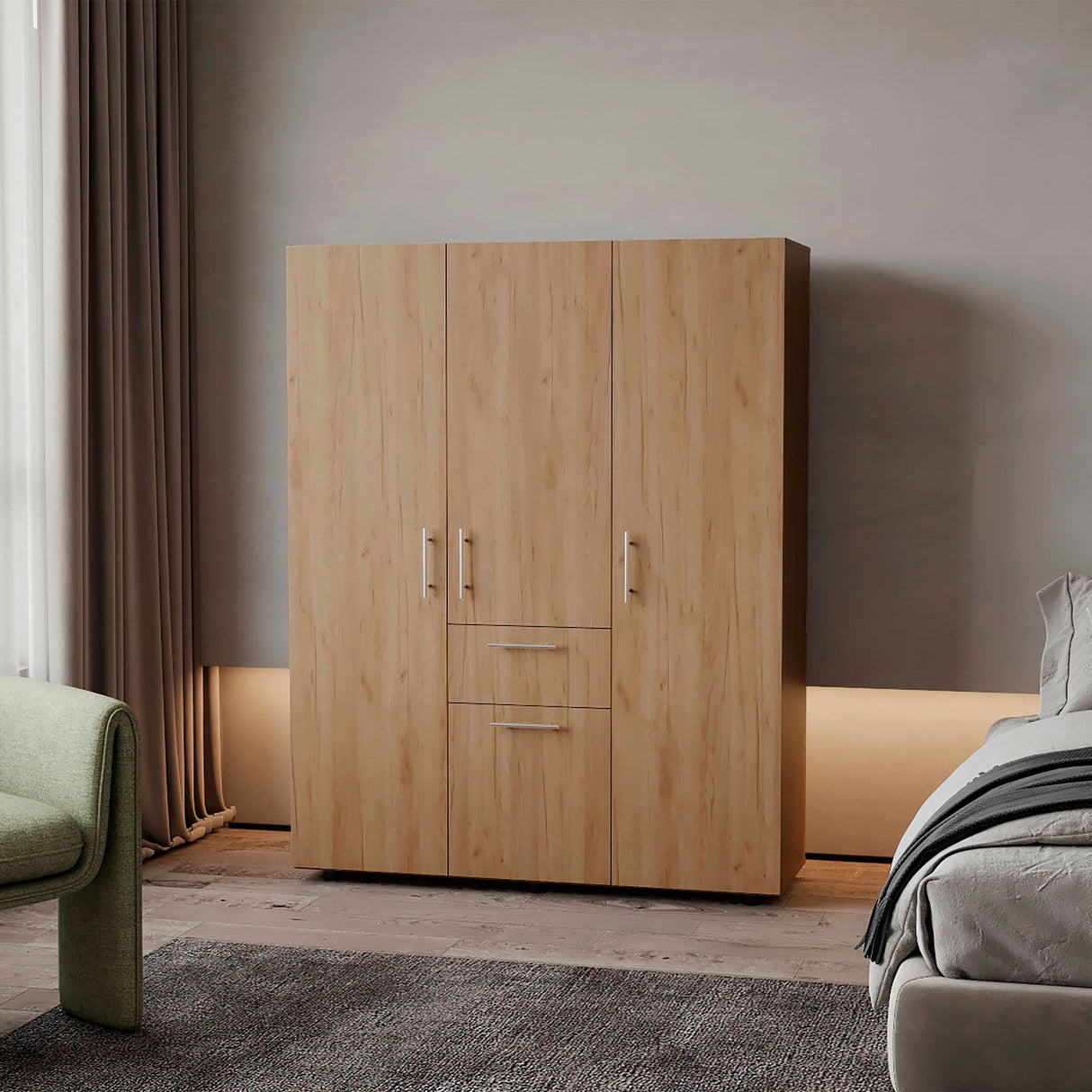 Closet Bariloche Fresno Europeo 140x178cm Con Un Cajón y Ocho Compartimientos - CLOSETS | Bylmo