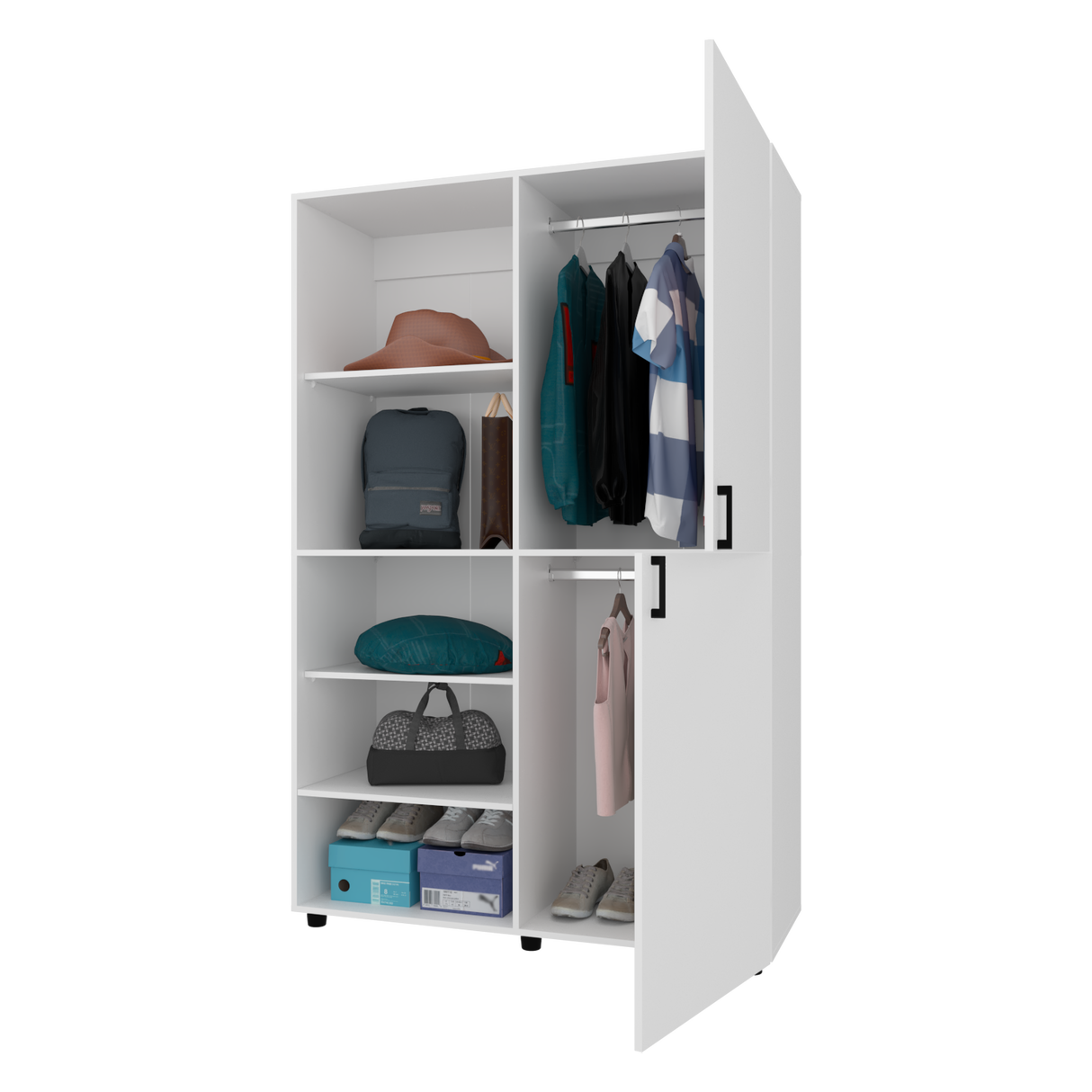 Closet Eco Blanco 120x184cm Con Siete Compartimientos - CLOSETS | Bylmo
