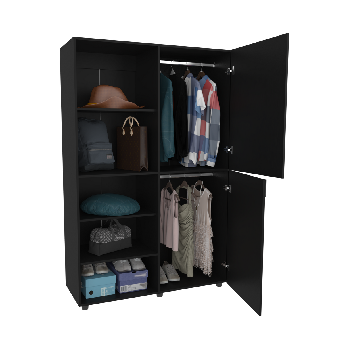 Closet Eco Wengue 120x184cm Con Siete Compartimientos - CLOSETS | Bylmo