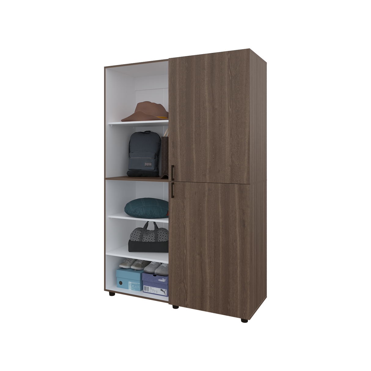 Closet Eco Milan Y Blanco 120x184cm Con Siete Compartimientos - CLOSETS | Bylmo