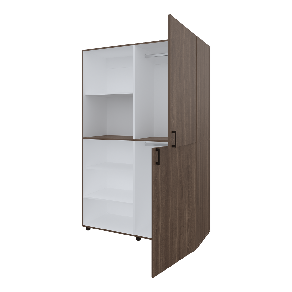 Closet Eco Milan Y Blanco 120x184cm Con Siete Compartimientos - CLOSETS | Bylmo