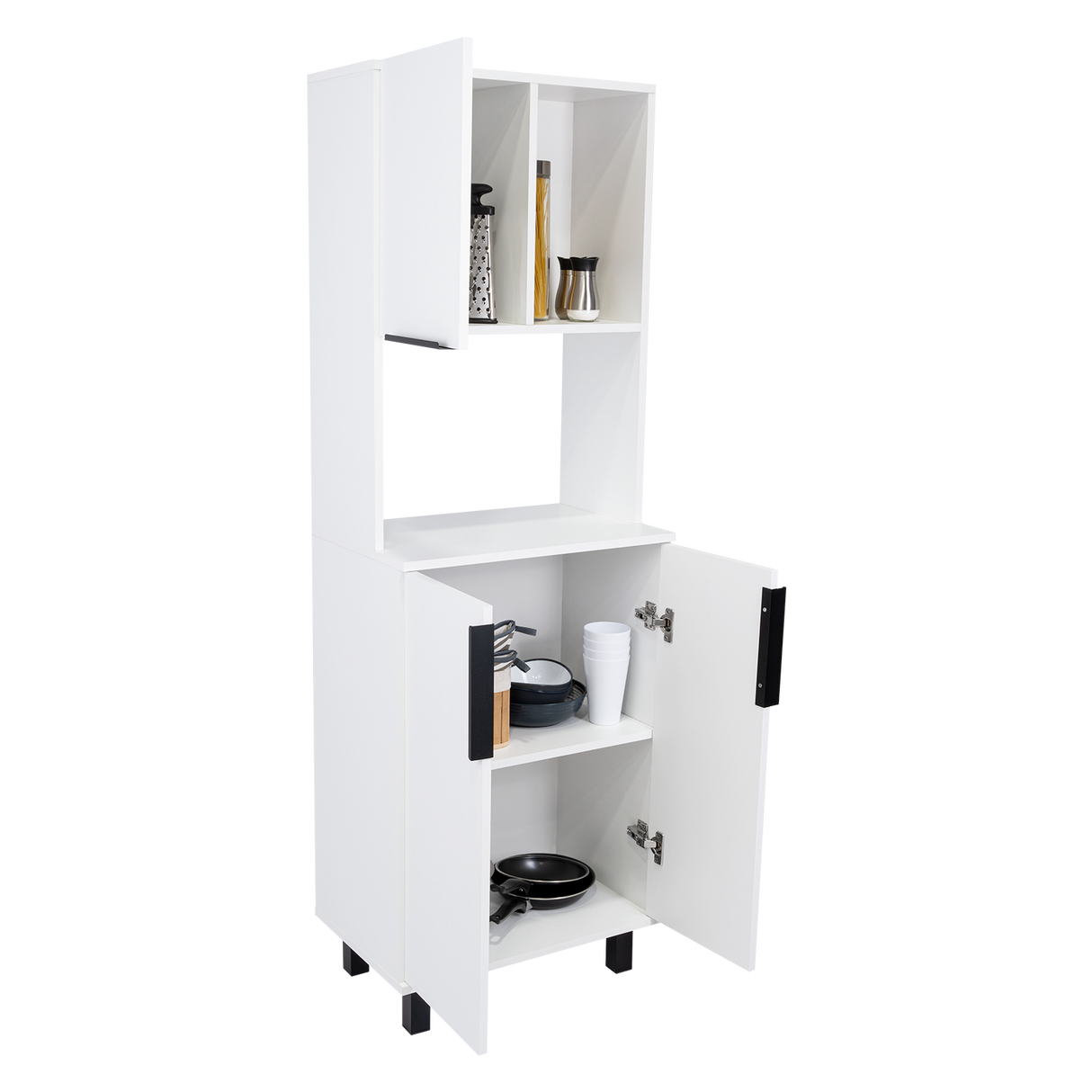 Alacena Oshawa Blanco 54x160cm Con Tres Puertas - ALACENAS Y MUEBLES MICROONDAS | Bylmo