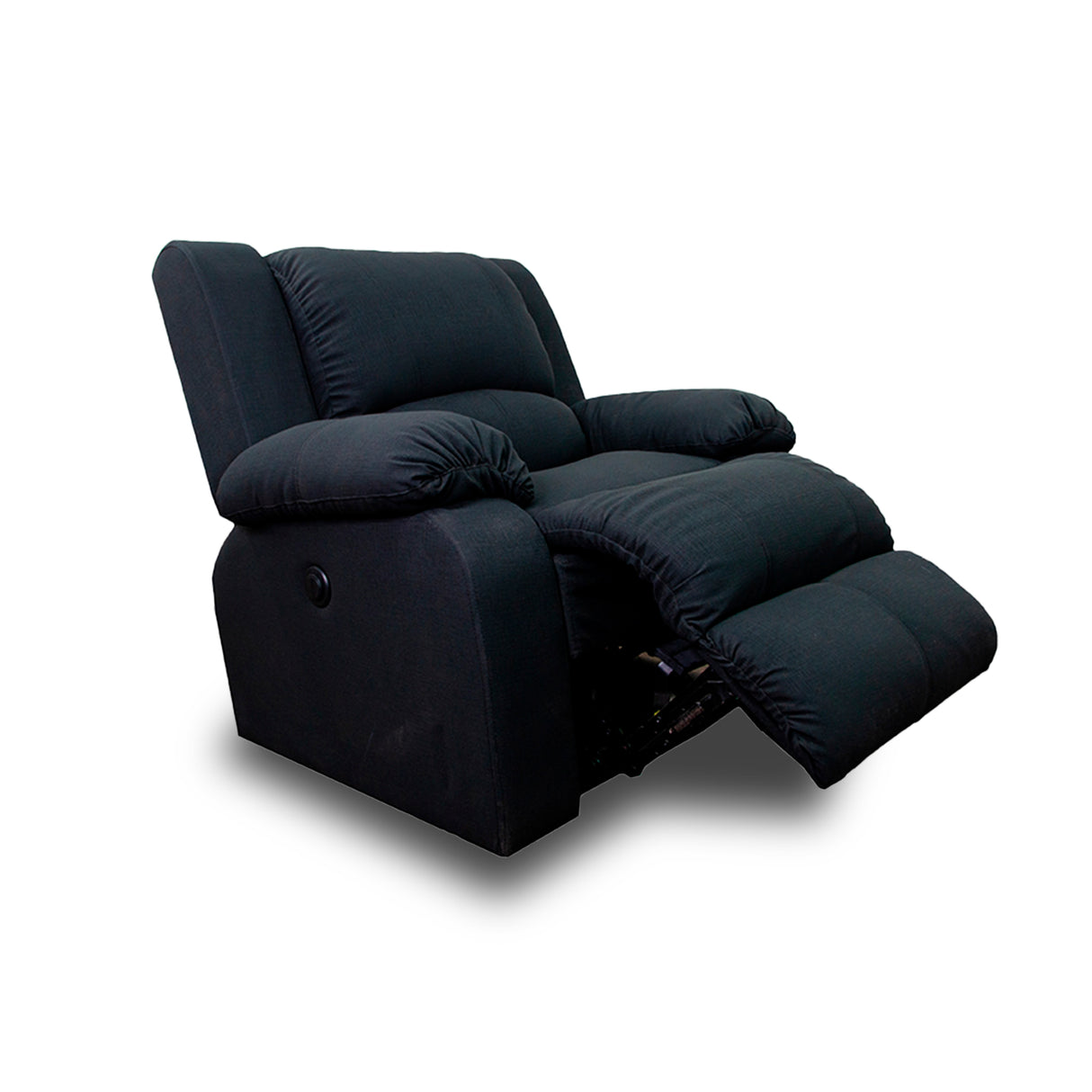 Silla Poltrona Reclinable Manual Reclinomatic Negro Mate 90x102cm con Reposapiés - SOFAS Y POLTRONAS | Bylmo