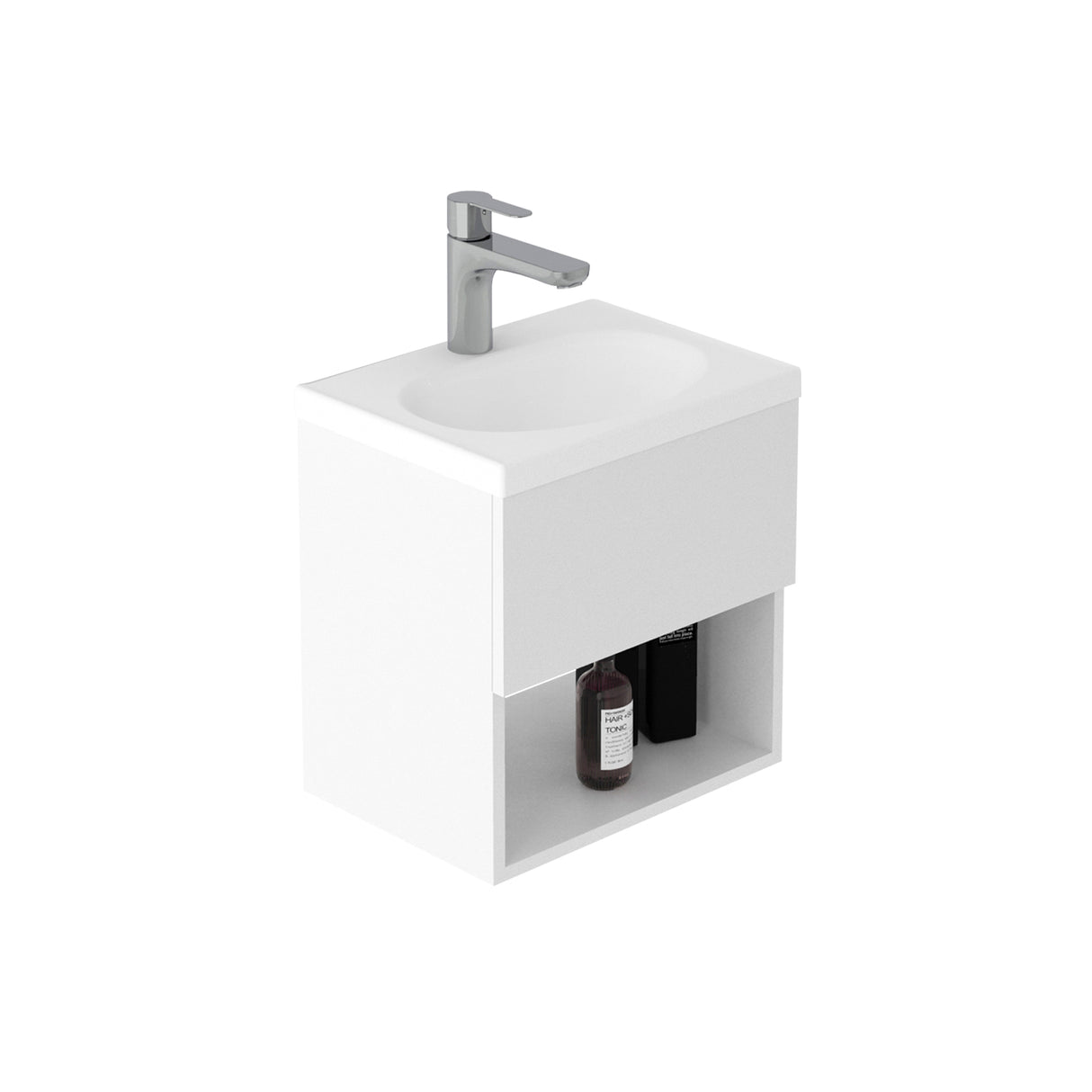 Mueble para Lavamanos Flotante Essential Blanco 40x40cm con Lavamanos Eco - MUEBLES PARA LAVAMANOS | Bylmo