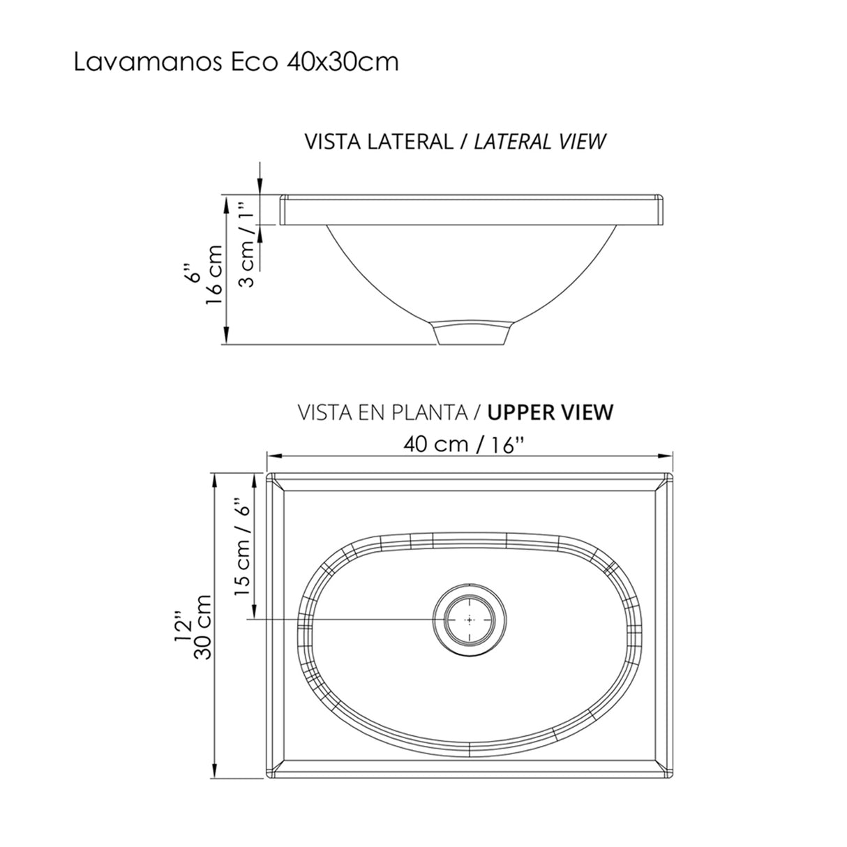 Mueble para Lavamanos Flotante Essential Austral 40x48cm con Lavamanos Eco y con Un Cajón - MUEBLES PARA LAVAMANOS | Bylmo