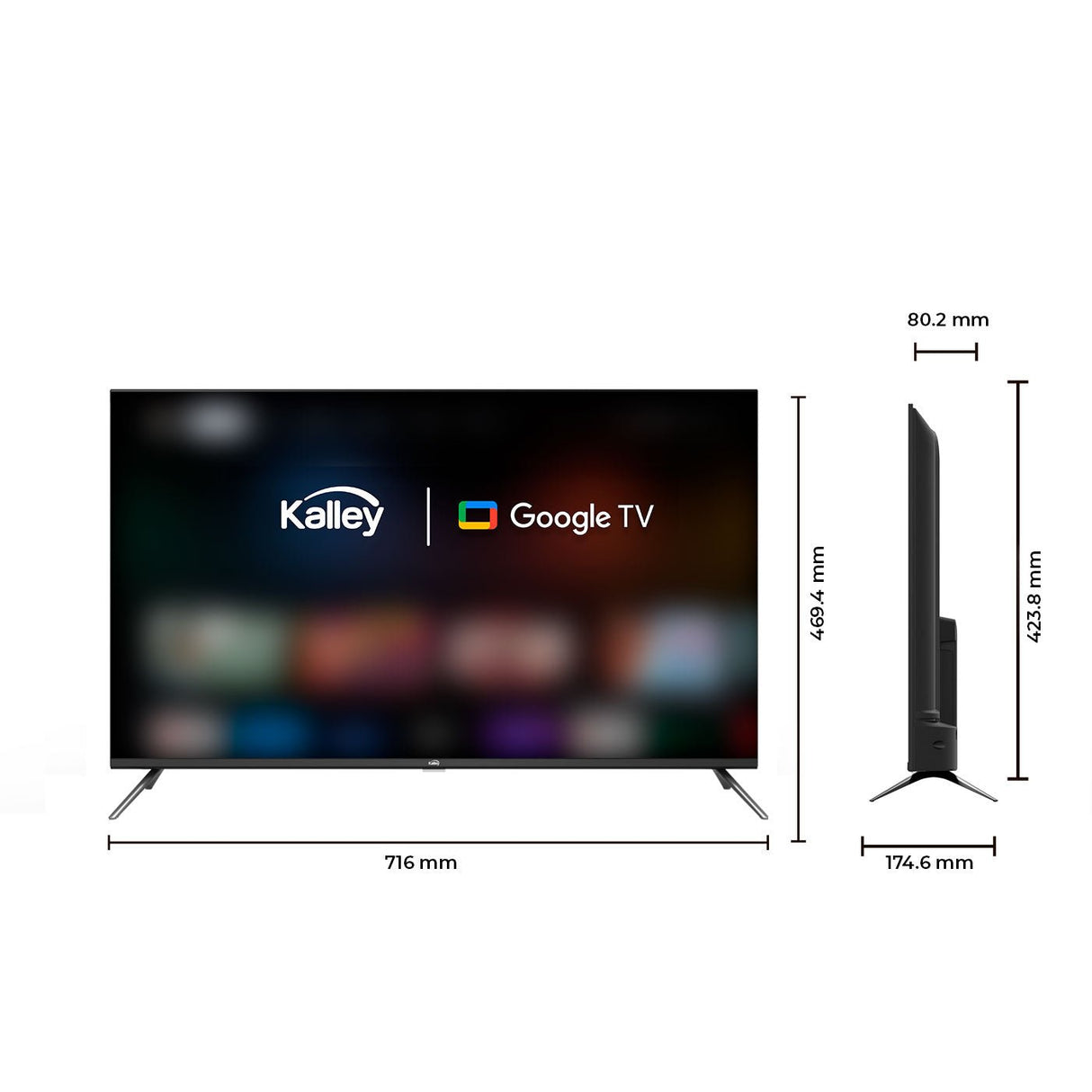 Televisor Smart 32 Pulgadas Full Hd LED Negro 71.6x46.94cm con WIFI Integrado y Bluetooth - TELEVISORES | Bylmo