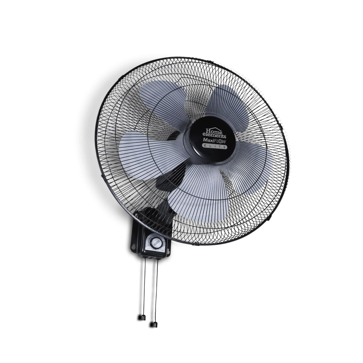 Ventilador de Pared MaxiFlow Elite Negro 33.5x63cm de Tres Velocidades con Oscilación - VENTILADORES | Bylmo