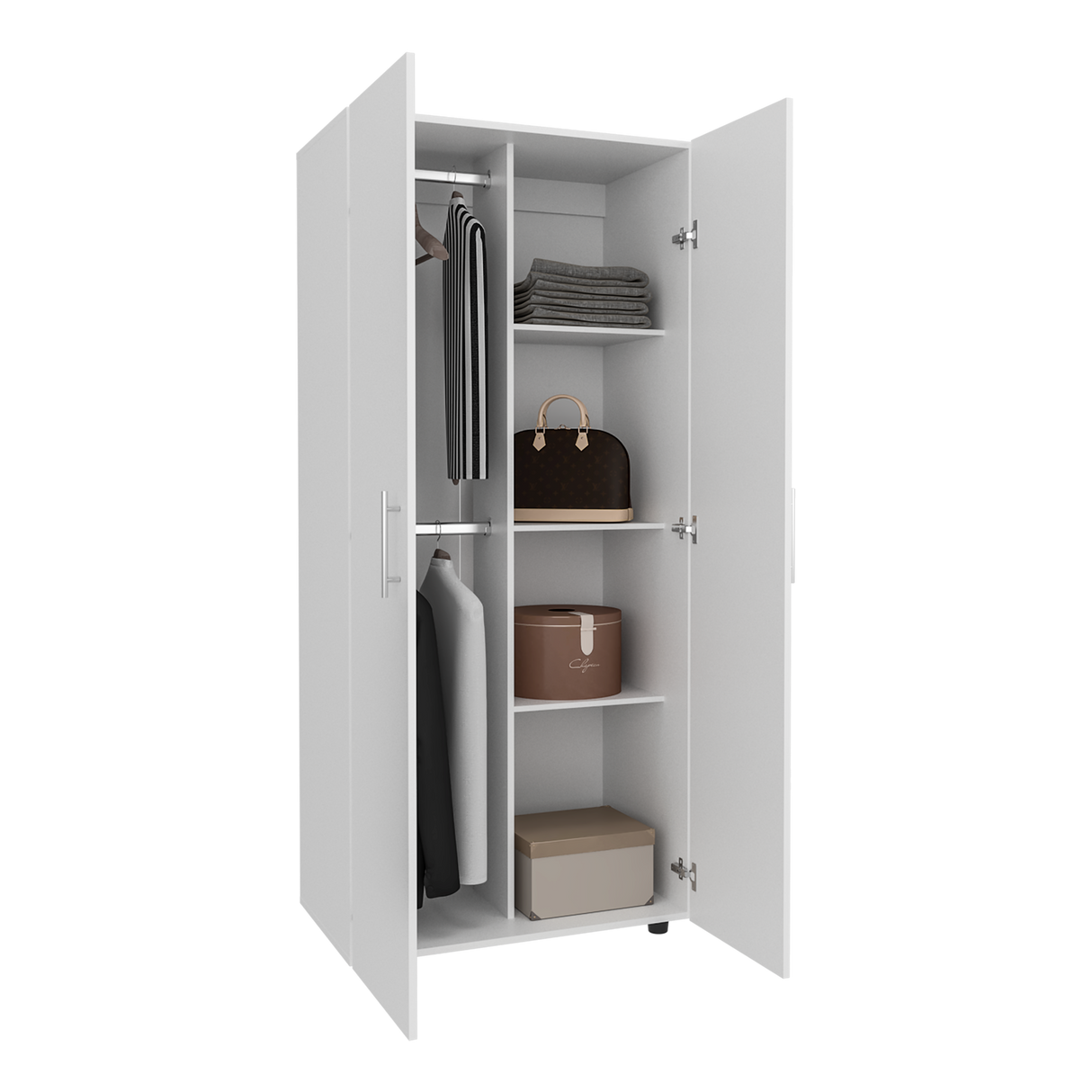 Closet Tera Blanco 180x48cm con Tres Entrepaños y con Seis Compartimiento - CLOSETS | Bylmo