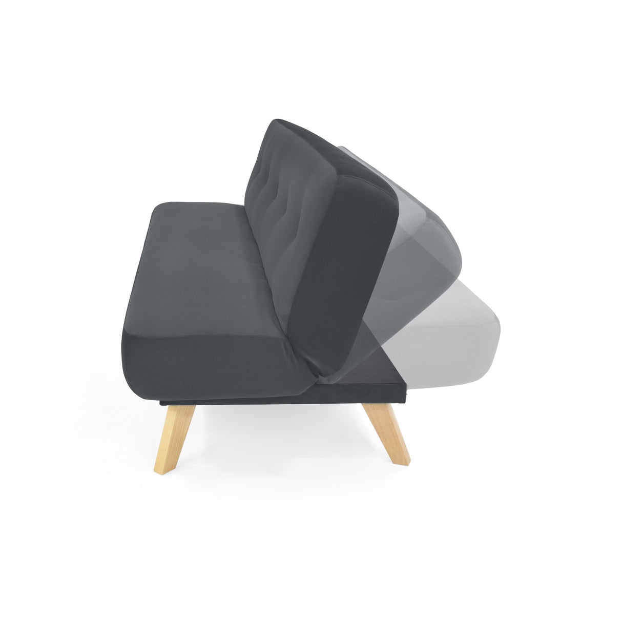 Sofá Cama Charlotte Gris 182x85cm de Tres Puestos Reclinable - SOFAS Y POLTRONAS | Bylmo