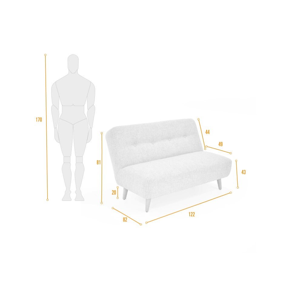 Sofá Baltimore Gris 122x81cm de Dos Puestos - SOFAS Y POLTRONAS | Bylmo