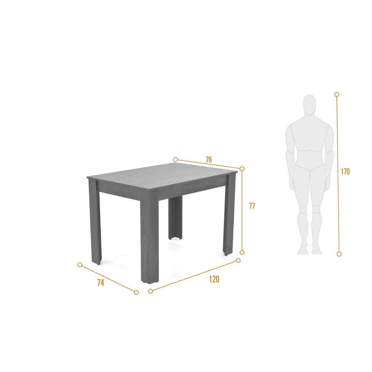 Comedor Rectangular Fraga Blanco y Matiz Natural 120x77cm De Cuatro Puestos sin Sillas - COMEDORES | Bylmo