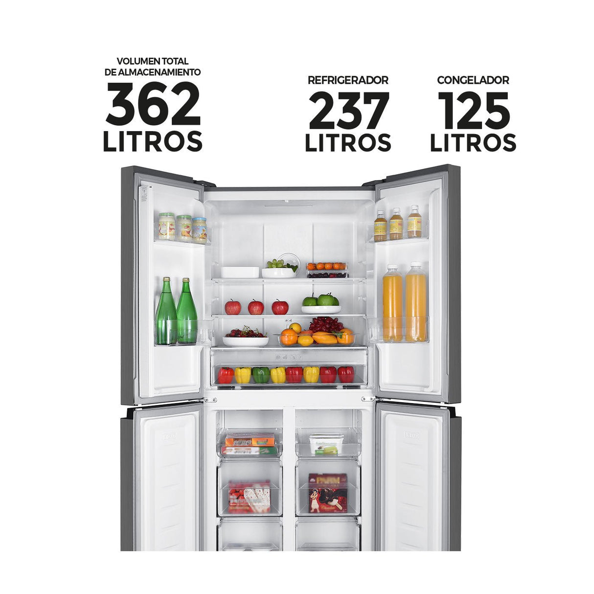 Nevecón Gris Oscuro 79x180cm De 362 Litros No Frost - NEVERAS | Bylmo