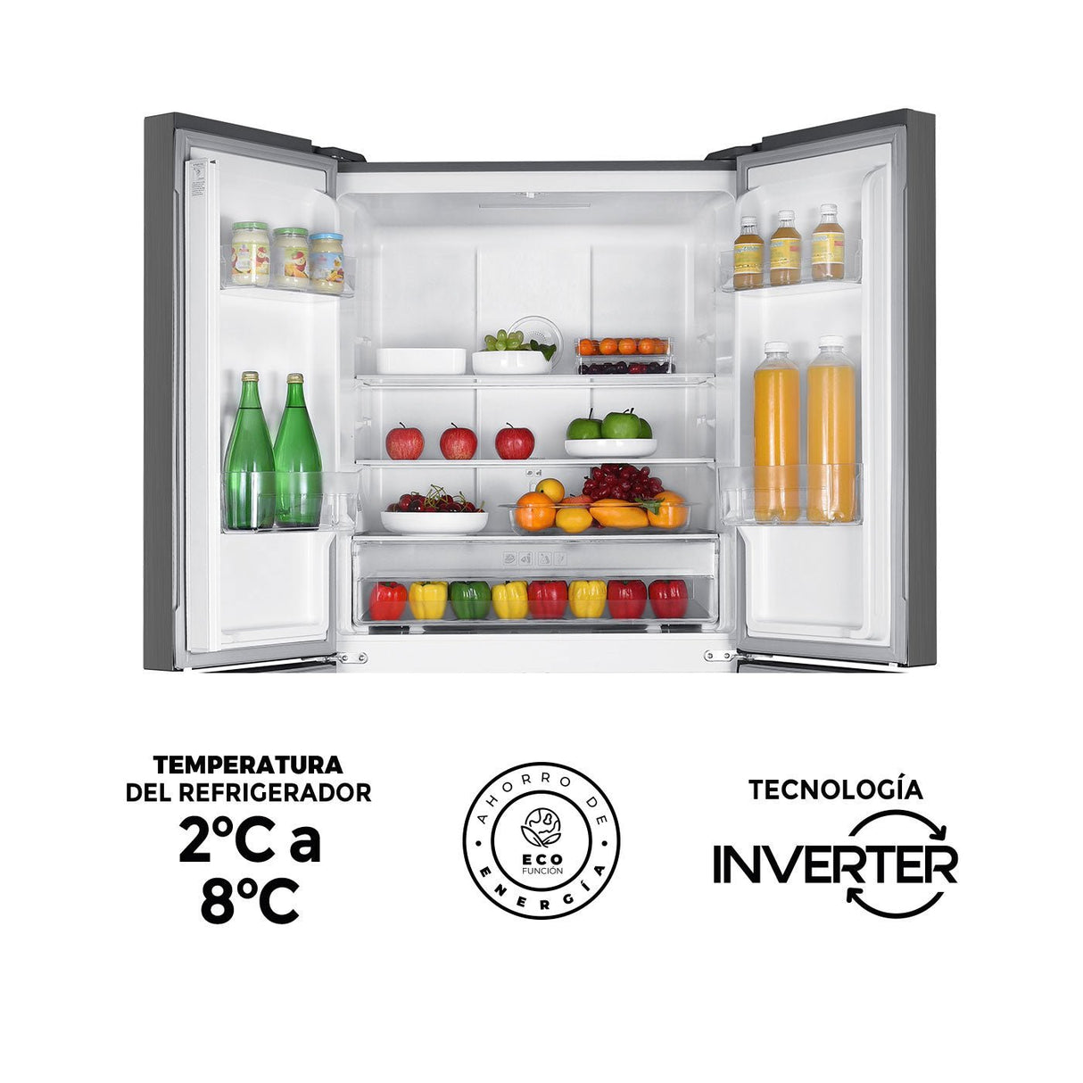 Nevecón Gris Oscuro 79x180cm De 362 Litros No Frost - NEVERAS | Bylmo