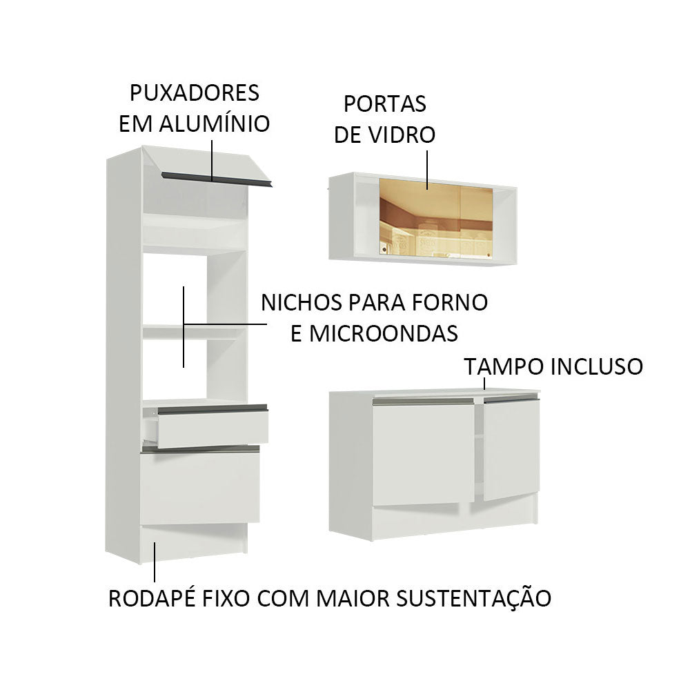 Cocina Integral Diamante Blanco 180x210cm con Mesón de Madera y sin Estufa - COCINAS | Bylmo