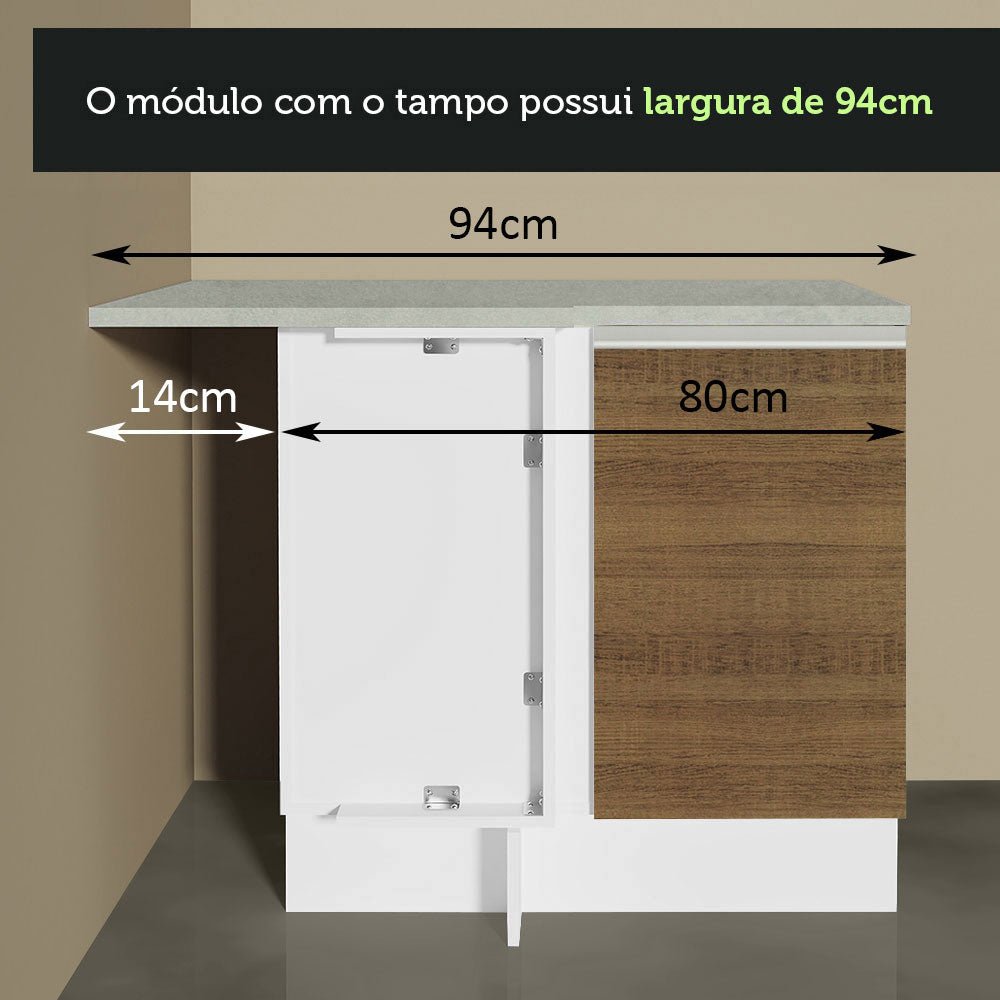 Cocina Integral Glamy Marron 349x225cm sin Mesón con Un Botellero y sin Estufa - COCINAS | Bylmo