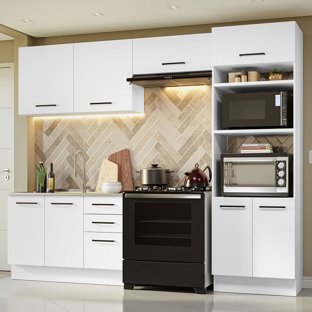 Cocina Integral Agata Blanco 270x225cm sin Mesón y sin Estufa - COCINAS | Bylmo