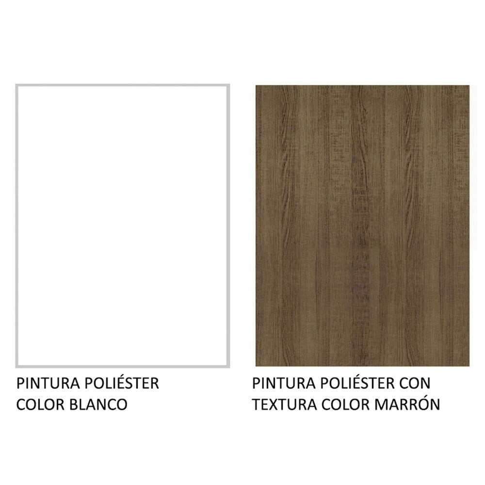 Cocina Integral Glamy Marron 160x225cm con Mesón de Acero Inoxidable y sin Estufa - COCINAS | Bylmo