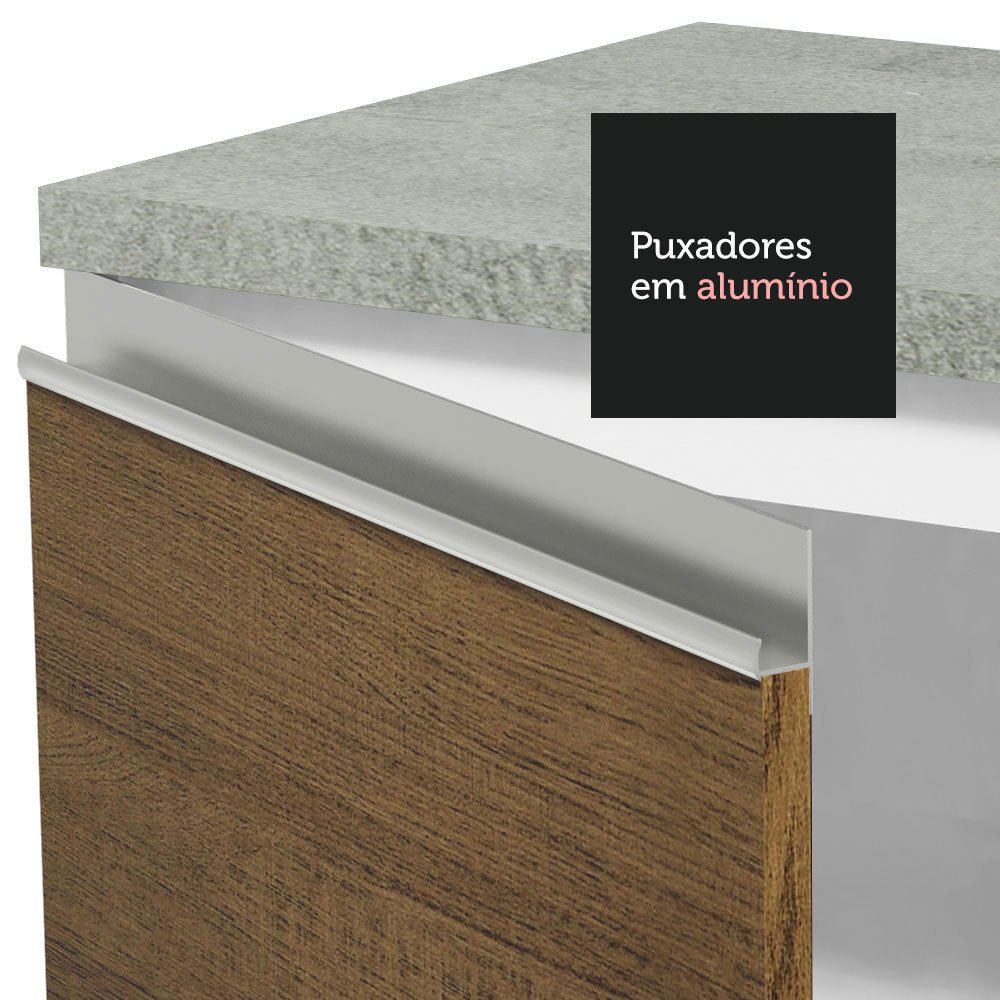 Cocina Integral Glamy Marron 180x225cm con Mesón de Madera y sin Estufa - COCINAS | Bylmo