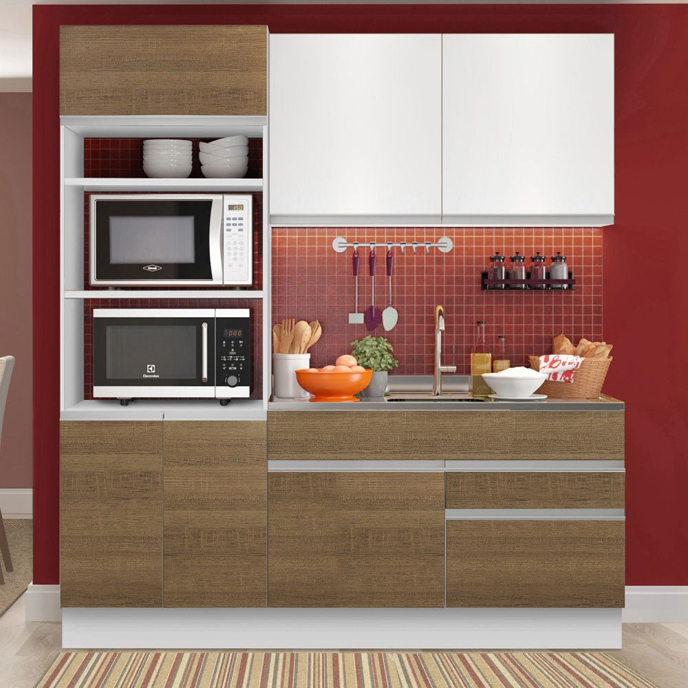 Cocina Integral Livia Blanco 190x225cm sin Mesón y sin Estufa - COCINAS | Bylmo