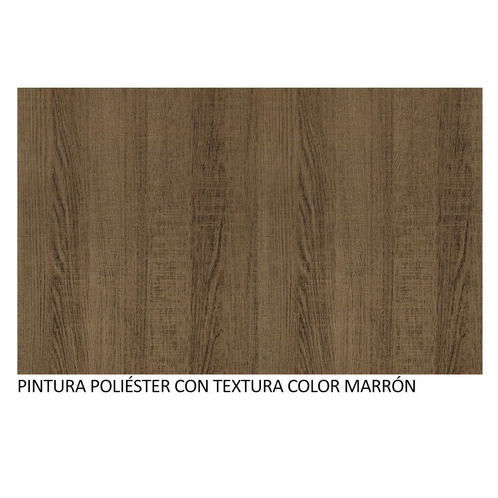 Cocina Integral Glamy Marron 200x225cm con Mesón de Acero Inoxidable con Cuatro Entrepaños y sin Estufa - COCINAS | Bylmo
