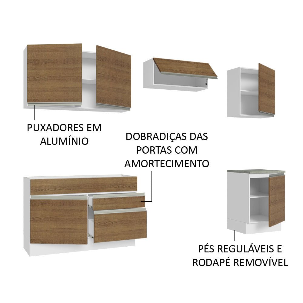 Cocina Integral Glamy Marron 260x225cm sin Mesón y sin Estufa - COCINAS | Bylmo