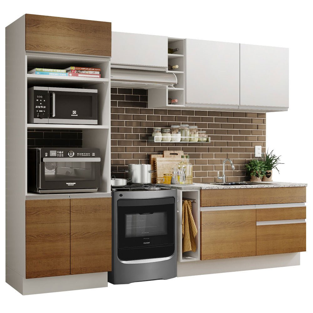 Cocina Integral Jade Blanco 270x225cm sin Mesón y sin Estufa - COCINAS | Bylmo