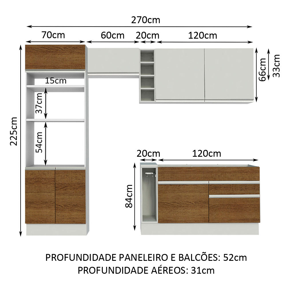 Cocina Integral Jade Blanco 270x225cm sin Mesón y sin Estufa - COCINAS | Bylmo