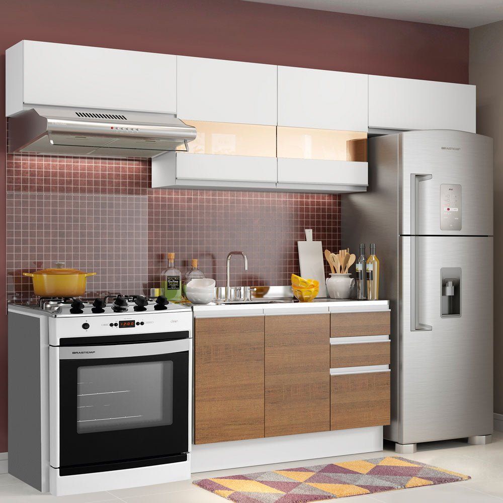 Cocina Integral Marina Blanco 280x225cm sin Mesón y sin Estufa - COCINAS | Bylmo