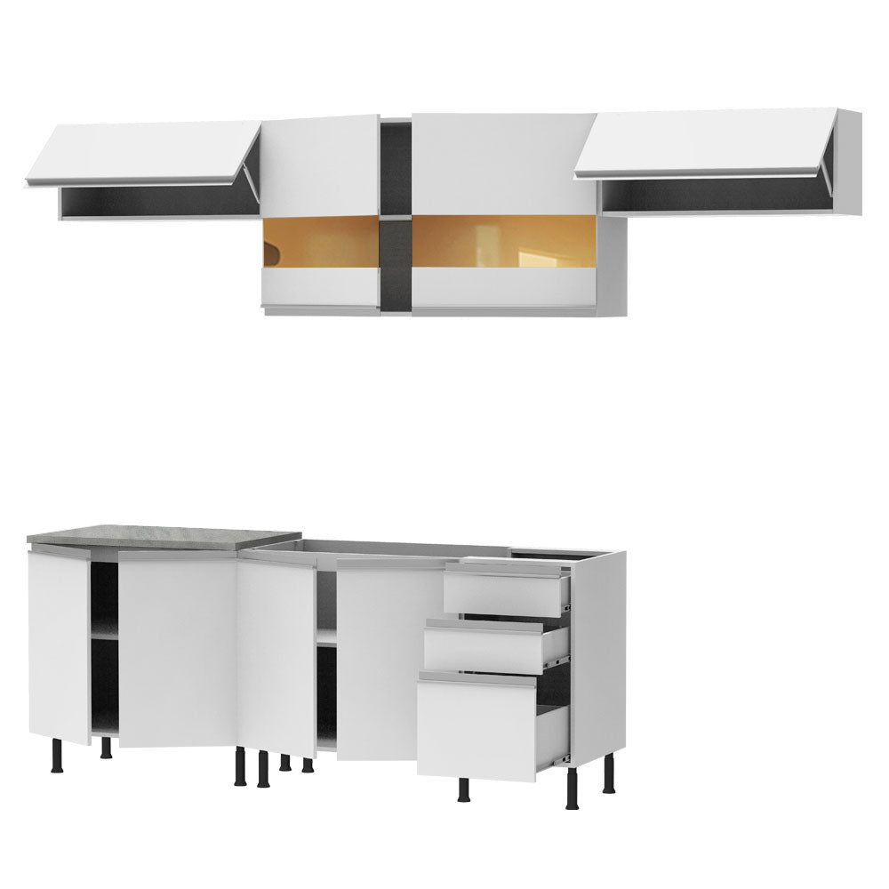 Cocina Integral Mariana Blanco 280x225cm sin Mesón y sin Estufa - COCINAS | Bylmo