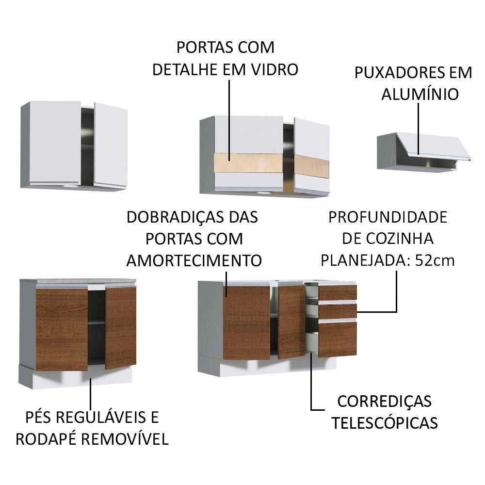 Cocina Integral Marcela Blanco 280x225cm sin Mesón y sin Estufa - COCINAS | Bylmo