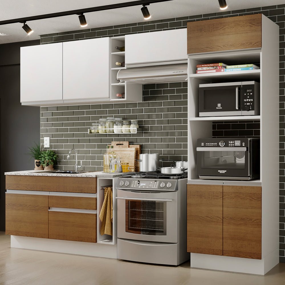 Cocina Integral Cristal Blanco 290x225cm sin Mesón y sin Estufa - COCINAS | Bylmo