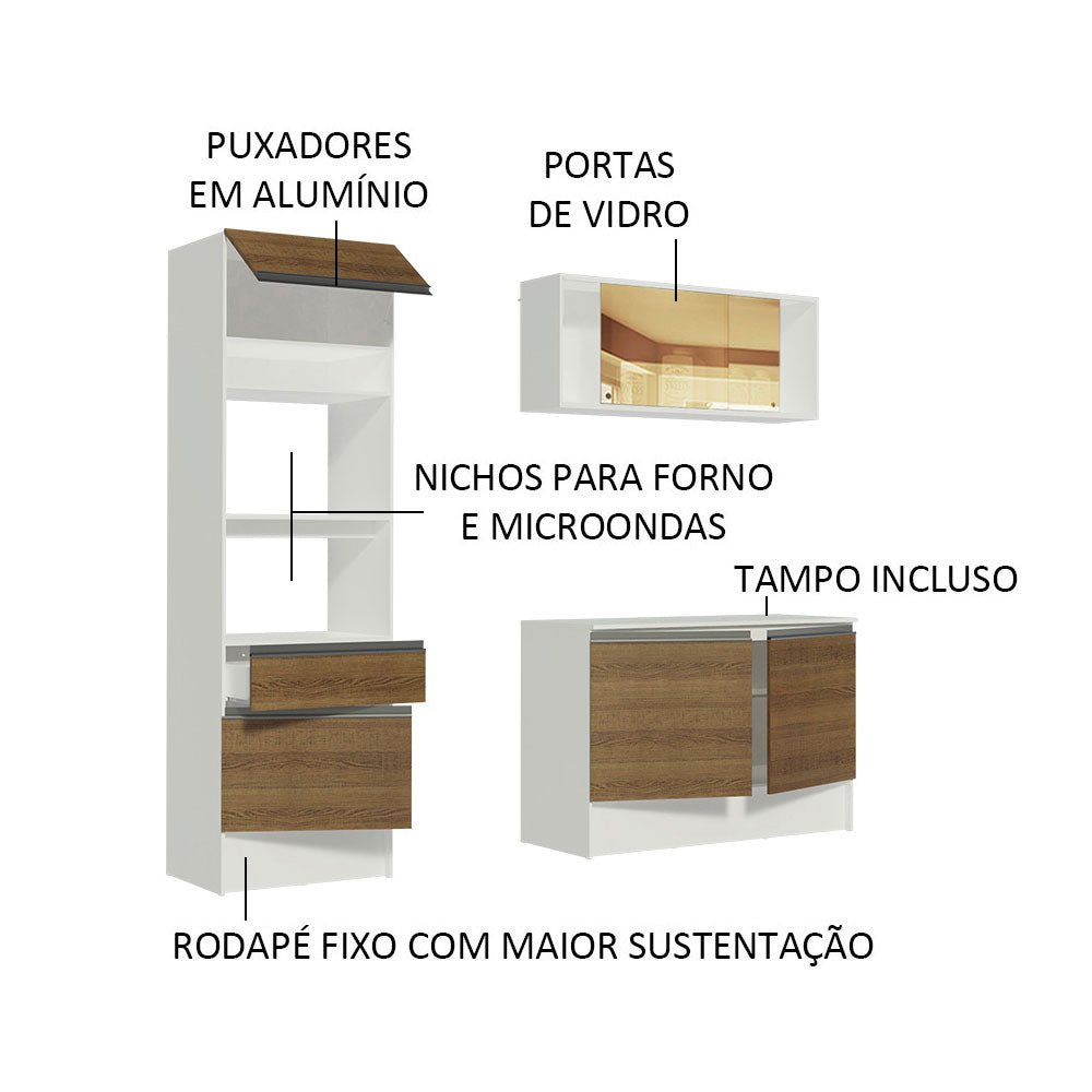 Cocina Integral Diamante Pop Marron 180x210cm con Mesón de Madera y sin Estufa - COCINAS | Bylmo
