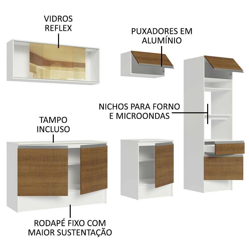 Cocina Integral Diamante Marron 240x210cm con Mesón de Madera y sin Estufa - COCINAS | Bylmo