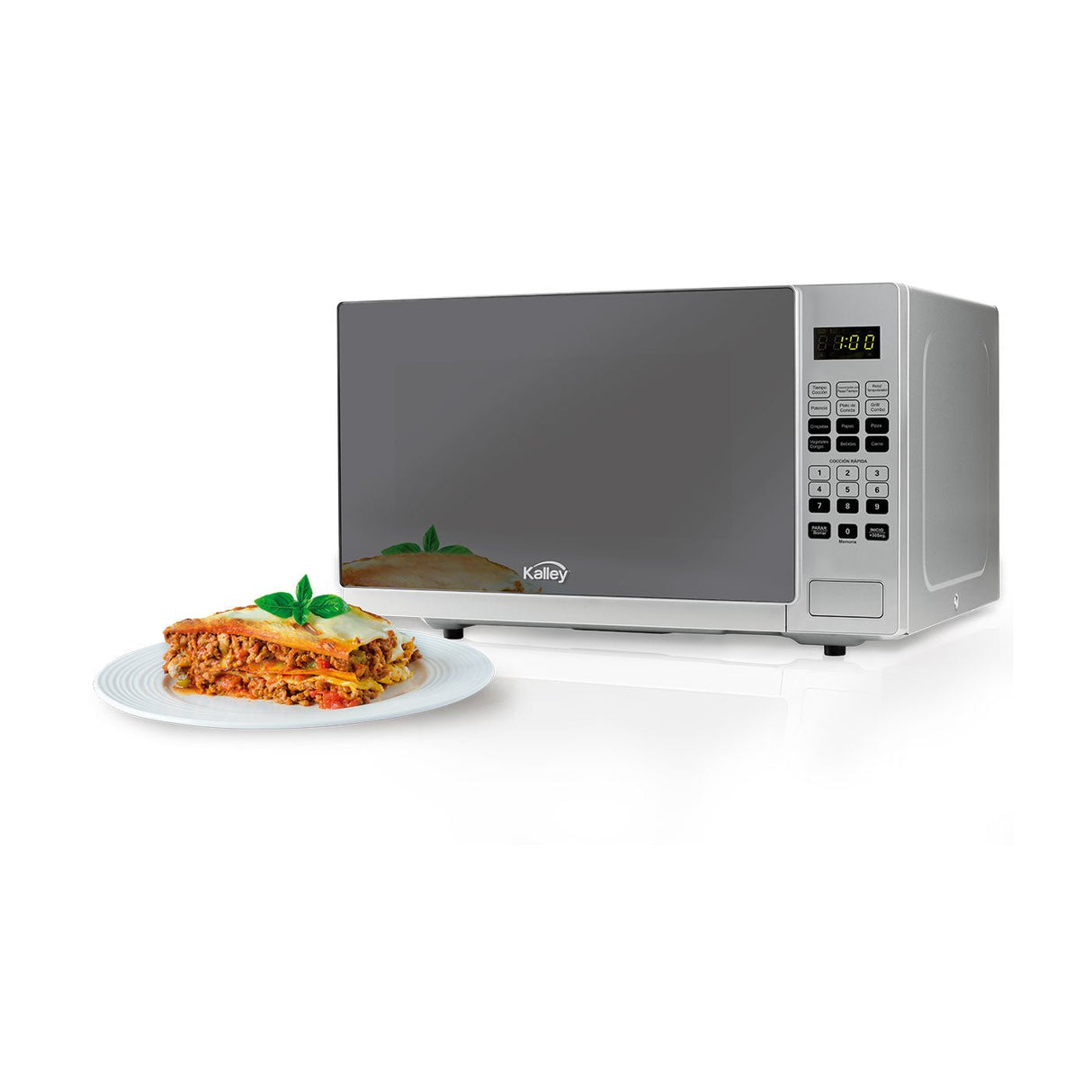 Horno Microondas Plateado 51.3x30.7cm Para 31 Litros con Siete Funciones - HORNOS MICROONDAS | Bylmo