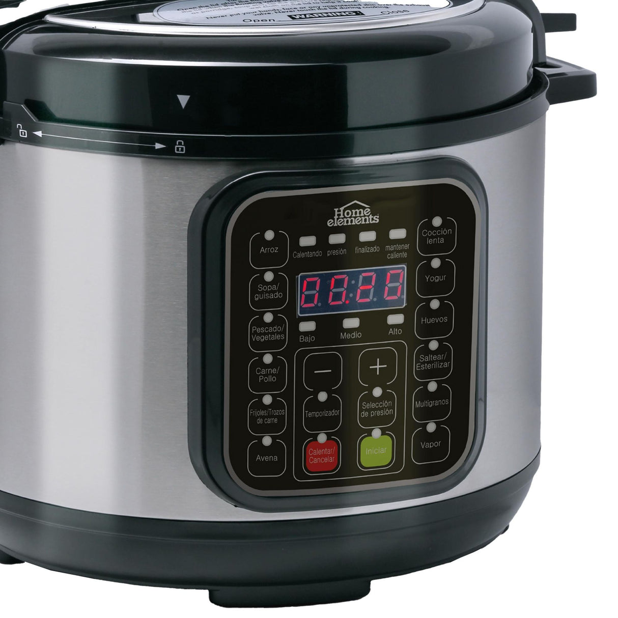 Olla Multifuncional Plateado y Negro 28.8x31.6cm de 4 Litros con Doce Funciones preconfiguradas - OLLAS MULTIFUNCIONALES | Bylmo