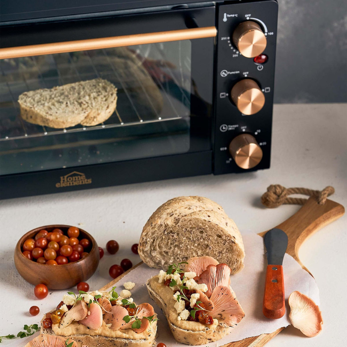 Horno Tostador Negro y Cobre 33x25cm de 21 Litros con Temporizador - HORNOS TOSTADORES | Bylmo