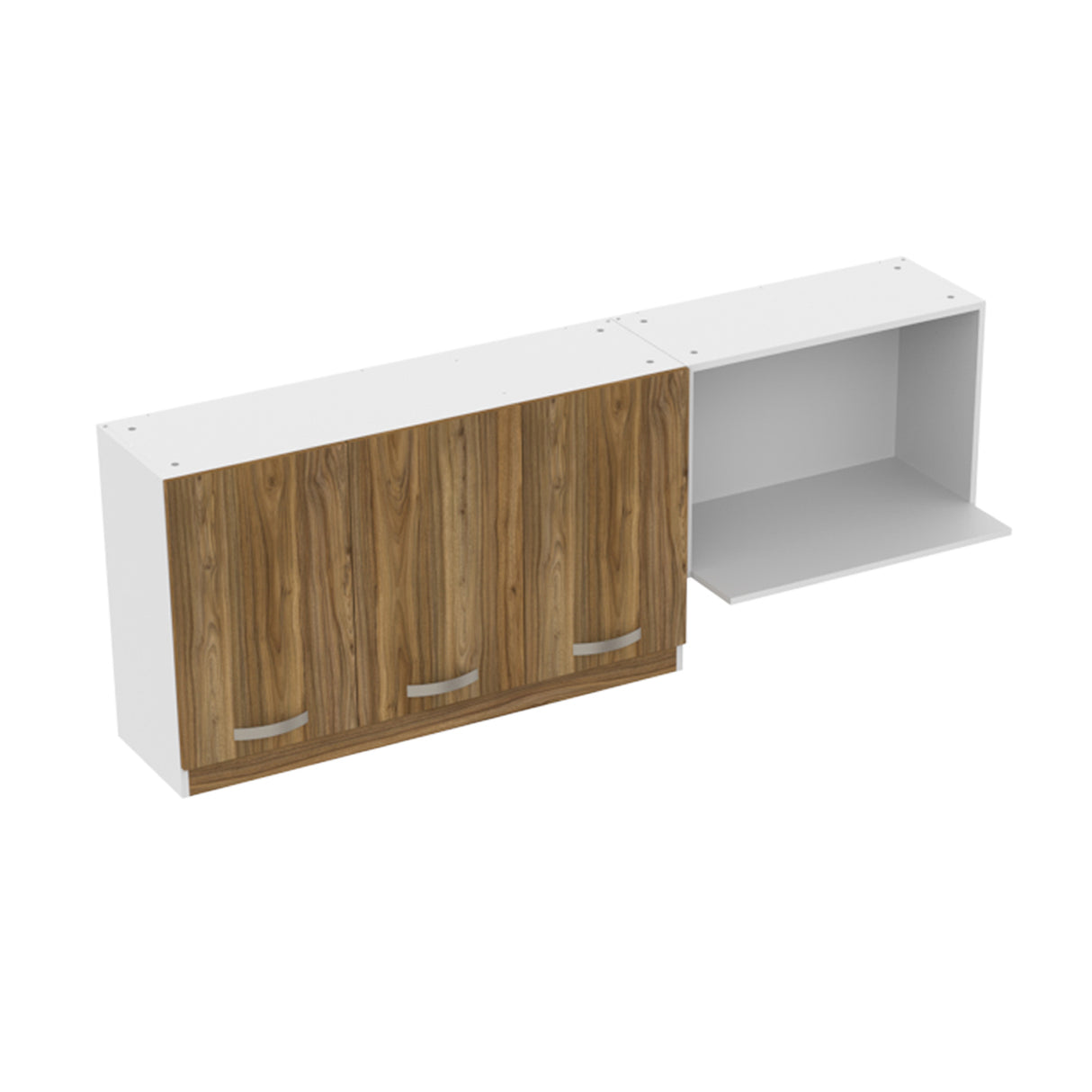 Mueble Superior de Cocina Ambar Gracia 180x65cm con Locero Espacio para Extractor Derecha y con Espacio para Microondas - MUEBLES SUPERIORES DE COCINA | Bylmo